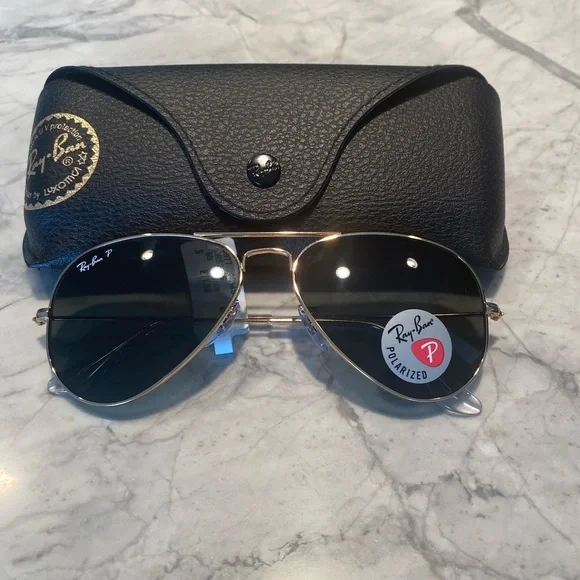 NWT Ray Ban aviators polarized sunglasses Ray-Ban Sunglasses Aviator RB3025 019/W3 main image 3